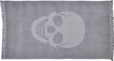 done.® Hamamtücher »Skull«, (1 St.), 90x160 cm, weiche & saugfähige Frottier-Innenseite, Uni Farben, mit Totenkopf Motiv & Fransen, ideal als Strandtuch