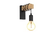 Wandleuchte Townshend mit Holzelement ausladend