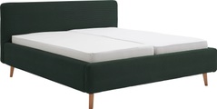 Novel - Bett MATTIS_8096 - dunkelgrün - Textil - 180x200