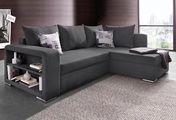 COLLECTION AB Ecksofa, mit Bettfunktion, Bettkasten und Regalarmteil, Ottomane links oder rechts montierbar, wahlweise mit Federkern, frei im Raum stellbar