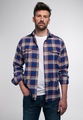 Eterna, ETERNA LANGARM HEMD REGULAR FIT UPCYCLING SHIRT FLANELL ROT/BLAU