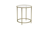 Vasagle - Glastisch mit Goldmetallrahmen, kleinem Couchtisch, Nachttisch, Sofa, Balkon, strapazierfähigem gehärtetem Glas, stabilem dekorativem Gold, LGT20G