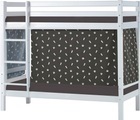 Hoppekids Etagenbett, Liegefläche 70x160 cm, Kiefer weiss lackiert,mit Textilset und wahlweise mit Matratze