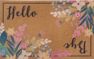 Home affaire Fussmatte »Kokos Blumen«, rechteckig, 10 mm Höhe, In- und Outdoor geeignet, Kokos-Look, mit Schrift, Floral, robust, pflegeleicht, Eingang, Türvorleger, rutschfest