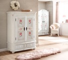 Premium collection by Home affaire Highboard »Taunus«, aus massivem Fichtenholz, mit schönem Blumenmuster auf den Türfronten, Breite 116 cm