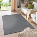my home Teppich »Kurzflor-Frisee-Teppich MALAGA 4700 uni«, rechteckig, Wohnzimmer, Schlafzimmer, flacher robuster Teppich einfarbig gekettelt