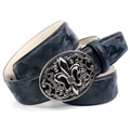 Anthoni Crown Militär-Design 4, 0 cm Ledergürtel mit Lilie-Schließe