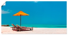 Artland Wandbild »Liegestuhl Sonnenschirm Strand Malediven«