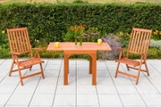 MERXX Gartenmöbelset »Vitoria«, 3tlg., 2 Sessel, Tisch, klappbar, ausziehbar, Eukalyptus