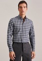 Flanellhemd Slim Fit Langarm Karo Herren Taubengrau 40