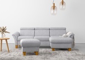 Home affaire Ecksofa, wahlweise mit Bett mit klappbaren Rollen, Kasten und Kopfverstellung