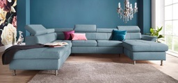exxpo - sofa fashion Wohnlandschaft, inkl. Kopf- bzw. Rückenverstellungwahlweise mit Bettfunktion und Bettkasten