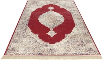 NOURISTAN Designteppich »Medaillon Hamun«, rechteckig, 3 mm Höhe, Viskose mit Fransen, Orient Design, Seiden Optik, Wohnzimmer, Schlafzimmer, Strapazierfähig, Pflegeleicht