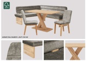 Home affaire Eckbankgruppe »Louise + Miles Essecke Sitzgruppe Eckbank Küchenbank«, (Set, 4 tlg., 4er), Sitzgruppe Esszimmer Stühle Tisch und Bank bequem gepolstert