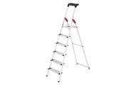 Hailo, Hailo L80 ComfortLine 8040-607 Aluminium Stufen-Stehleiter inkl. Werkzeugablage Arbeitshöhe (max.): 3.05 m Silber,