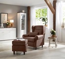 Home affaire Ohrensessel »Eric«, inklusive Hocker in Karostoff oder Luxusmicrofaser Vintageoptik