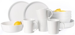 RITZENHOFF & BREKER, Ritzenhoff & Breker Kombiservice »Malmö«, (Set, 12 tlg., 4 Teller Flach, 4 Schalen, 4 Kaffeebecher), skandinavisches Design