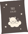 Unicade Babydecke »Unicade® Bär auf Wolke«, Individuelle, mit Ihrem Wunschnamen und Geburtsdatum gewebte Babydecke (personalisiert)