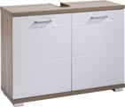 byLIVING Waschbeckenunterschrank »Nebraska«, Breite 80 cm, Badezimmerschrank mit Metallgriffen, MDF-Fronten in Hochglanz-Optik und Ausschnitt für Abwasserleitung