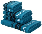 Bruno Banani Handtuch Set »Daniel«, 5 tlg., Walkfrottee, Streifen-Bordüre & Markenlogo, 5 teiliges Handtuch-Set, 100% Baumwolle