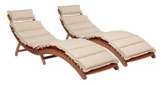 Gartenliege »Havanna«, (2er Set), Eukalyptusholz, inkl. Wendeauflage