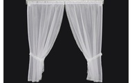 Hubatka Tagvorhang Vitrage Spitzen-Vitragen 95 x 150 cm, Weiss