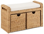 Home affaire Bank »Wenham«, aus geflochtener Wasserhyazinthe, inklusive eines cremefarbenen Sitzkissens, Breite 80 cm