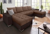 COLLECTION AB Wohnlandschaft, mit Bettfunktion, Bettkasten und XL-Recamiere, inklusive Federkern und loser Rücken- und Zierkissen