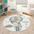 Paco Home Kinderteppich »Cosmo 343«, rund, 18 mm Höhe, 3D-Design, niedliches Tier Motiv, Pastell-Farben, Kinderzimmer