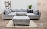 Home affaire Wohnlandschaft Toni, inklusive Hocker und Rückenkissen