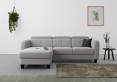 sit&more Ecksofa »Bellucci«, inklusive Kopfteilverstellung und Federkern, wahlweise mit Bettfunktion und Bettkasten