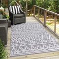Carpet City Teppich »Outdoor«, rechteckig, 5 mm Höhe, Wetterfest & UV-beständig, für Balkon, Terrasse, Wintergarten, Flachgewebe, auch in quadratischer Form erhältlich