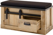 Home affaire Sitzbank »SHERWOOD«, modernes Holz Dekor, mit Scheunentorbeschlag aus Metall, Breite 93 cm