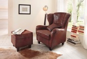 Home affaire Sessel »Oliver«, (2 St.), mit Hocker, Microfaser Antikoptik