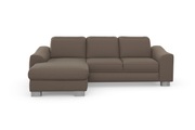 sit&more Ecksofa »Durness«, mit Federkern und hochwertigen Edelstahlfüssen, wahlweise mit Kopfteilverstellung, Bettfunktion und Bettkasten oder mit Bettfunktion und Bettkasten