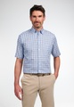 ETERNA KURZARM HEMD COMFORT FIT TWILL BLAU/BEIGE KARIERT