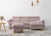 Home affaire Ecksofa, wahlweise mit Bett mit klappbaren Rollen, Kasten und Kopfverstellung