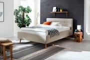 Bett LOTTE 140x200cm furniert / stoff beige
