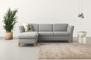 Home affaire Ecksofa »Trelleborg«, Federkern-Polsterung, wahlweise mit Bettfunktion und Bettkasten, Kopfstützen optional