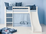 Hoppekids Hochbett »«Cars»«, Rutsche & Vorhang Blau und viel Auswahl