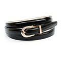 Anthoni Crown 1, 4 cm schmaler Lackledergürtel in Schwarz