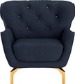 sit&more Sessel »Orient 3 V«, inkl. 1 Zierkissen mit Strass-Stein, goldfarbene Metallfüsse