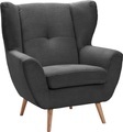 exxpo - sofa fashion Sessel »ALVESTA, Ohrensessel, Loungesessel mit hohem Sitzkomfort«, gemütliche Rückenlehne, mit Knopfheftung und hohen Holzfüssen, in Cord