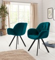 Premium collection by Home affaire Armlehnstuhl »Elli«, (Set), 2 St., Samtstoff, Bezug in Samtstoff, schwarzes Metallgestell
