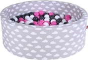 knorr® toys Bällebad soft - Grey white clouds - 300 balls creme/grey/rose