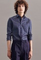 Casual Hemd Slim Fit Langarm Druck Herren Dunkelblau XL
