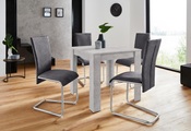 HOMEXPERTS, Homexperts Essgruppe »Nick1-Mulan«, (Set, 5 tlg.), Tisch in Beton-Optik, Breite 80 cm