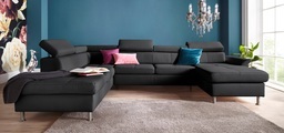 exxpo - sofa fashion Wohnlandschaft, inkl. Kopf- bzw. Rückenverstellungwahlweise mit Bettfunktion und Bettkasten