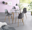 my home Essgruppe »Miller«, (Set, 5 tlg.), Glastisch mit 4 Stühlen (Kunststoffschale)