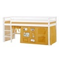 Hoppekids Hochbett »ECO Dream, Kinderbett, Spielbett, Halbhohes Bett aus Massivholz«, inkl. Vorhang-Set Creator Gelb, Bettgrösse & Matratze wählbar